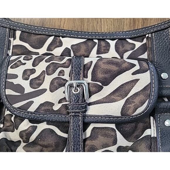Vintage Y2K Giraffe Print Shoulder Bag Purse Zipper Closure - Picture 7 of 10